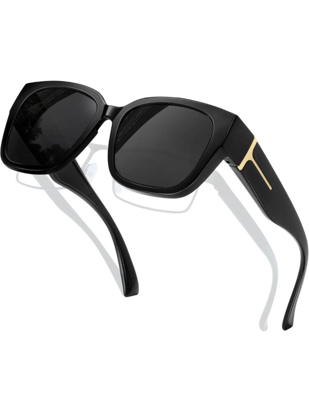 Oversized Polarized Sunglasses for Women & Men - Square Fit UV400 Sun Glasses